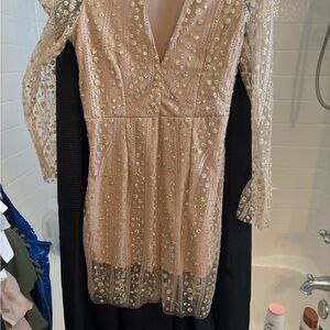 Elegant Gold Embellished Dress
